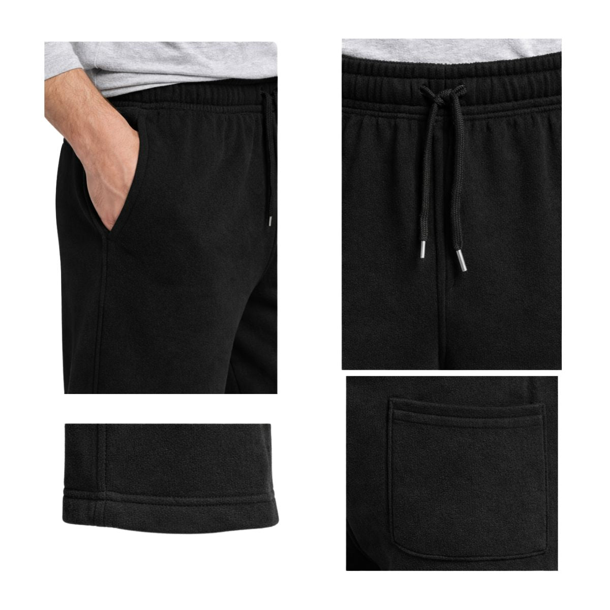 HG Men's Classic Straight Fit Fleece Sweat Pant - Black