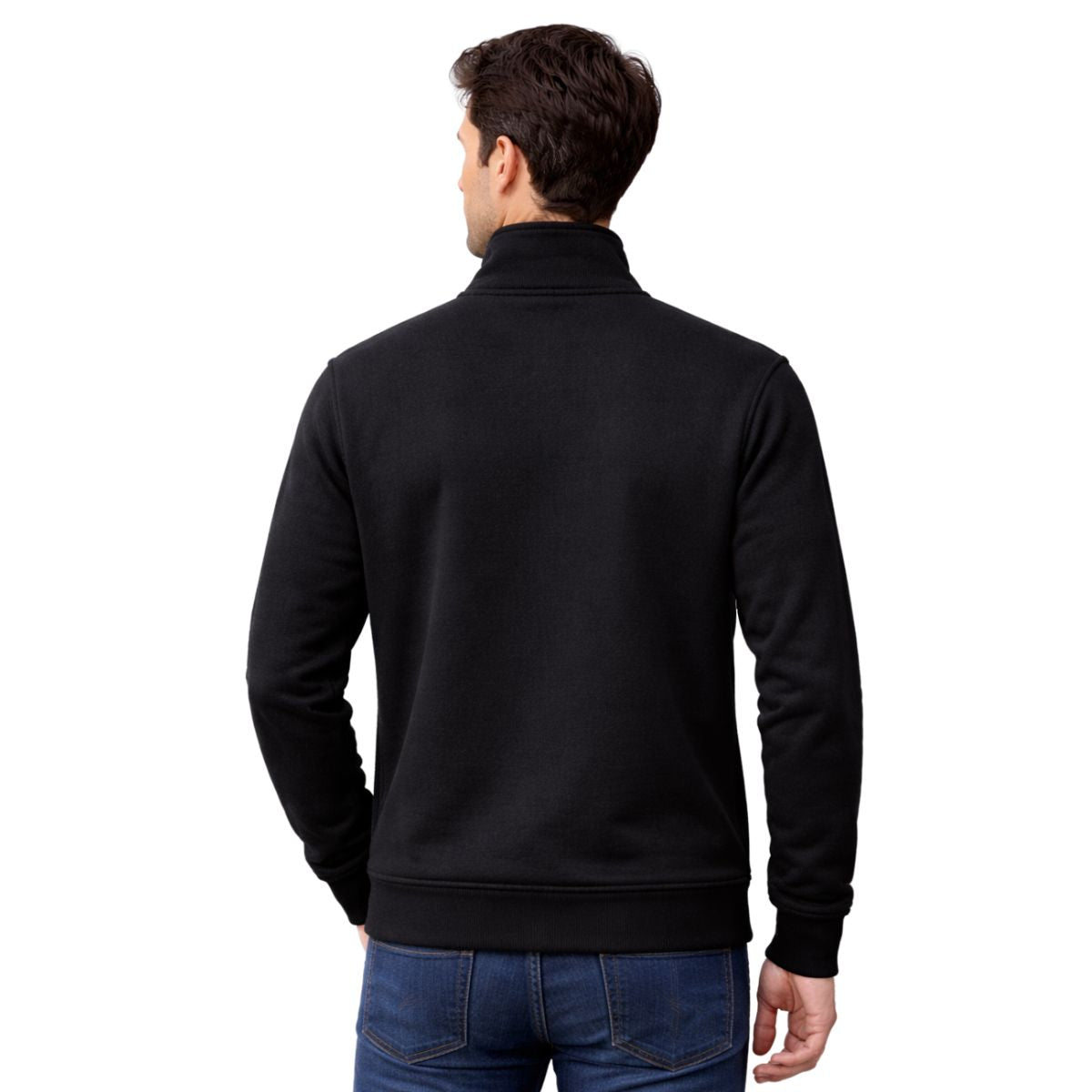 HG Classic Mock Neck Fleece Zipper Jacket - Black