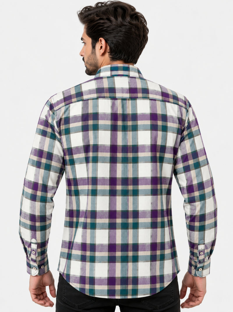 Men's Combination Check Casual Shirt
