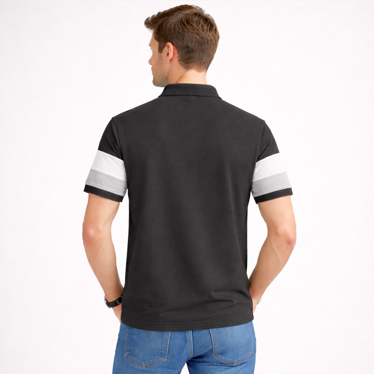 Men’s Premium Colorblock Polo Shirt – Mouse Gray