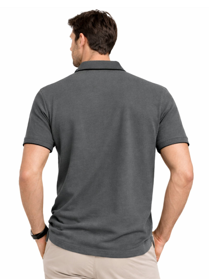 Men’s Premium Magzi Collar & Placket Polo Shirt – Charcoal