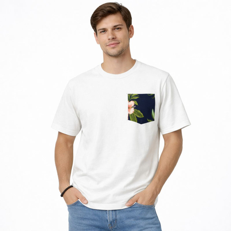 Men’s Premium Contrast Pocket T-Shirt – White