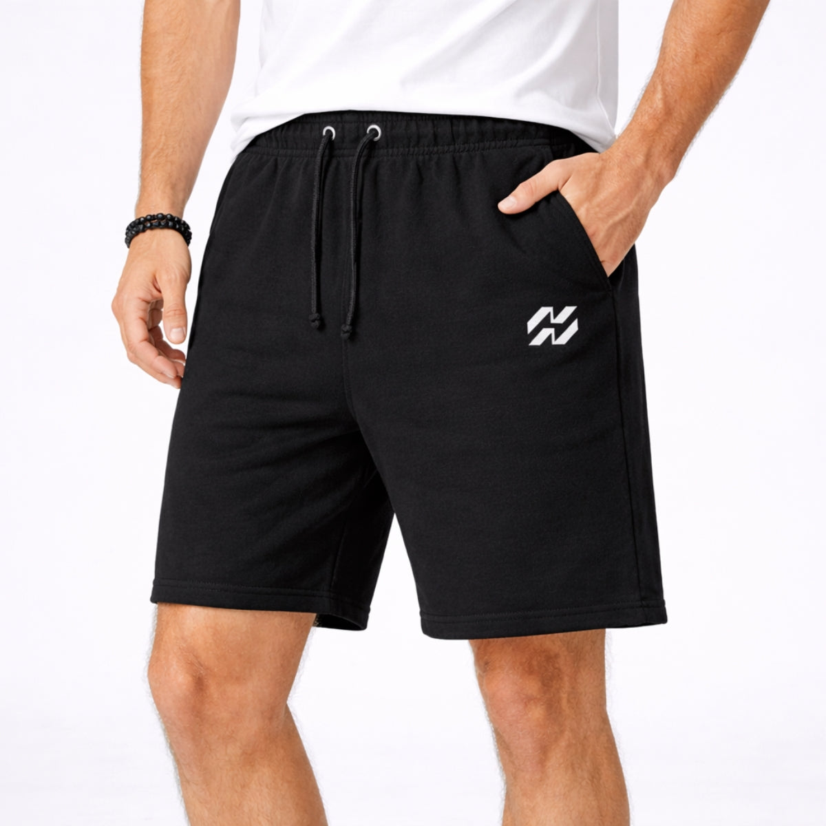Men’s Signature Two Quarter Terry Shorts – Black