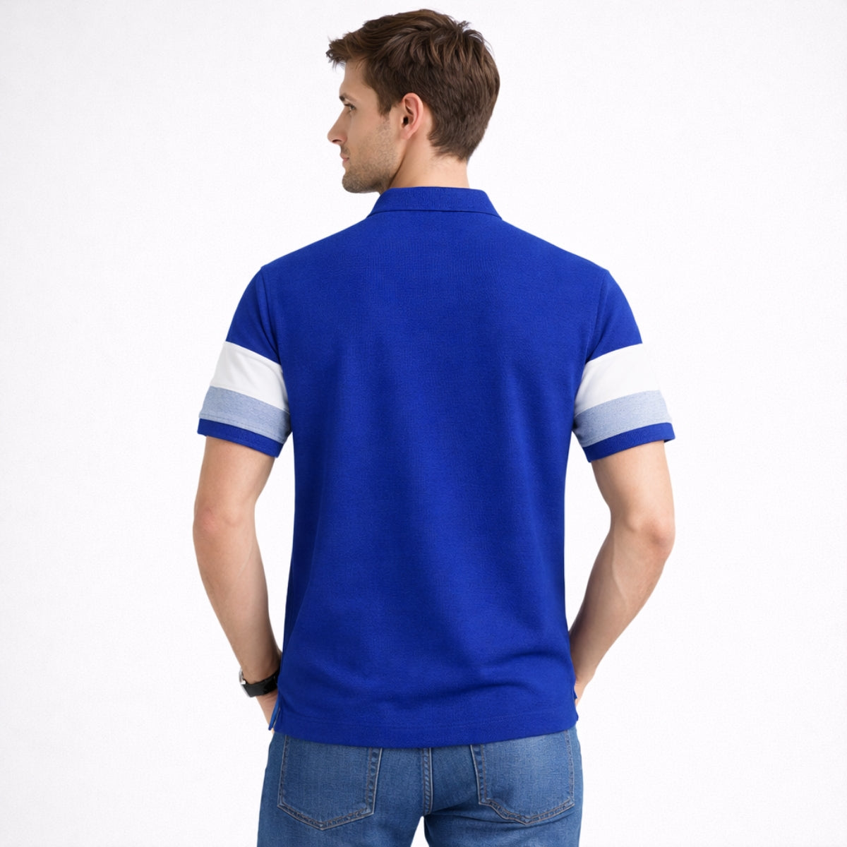 Men’s Premium Colorblock Polo Shirt – Royal Blue
