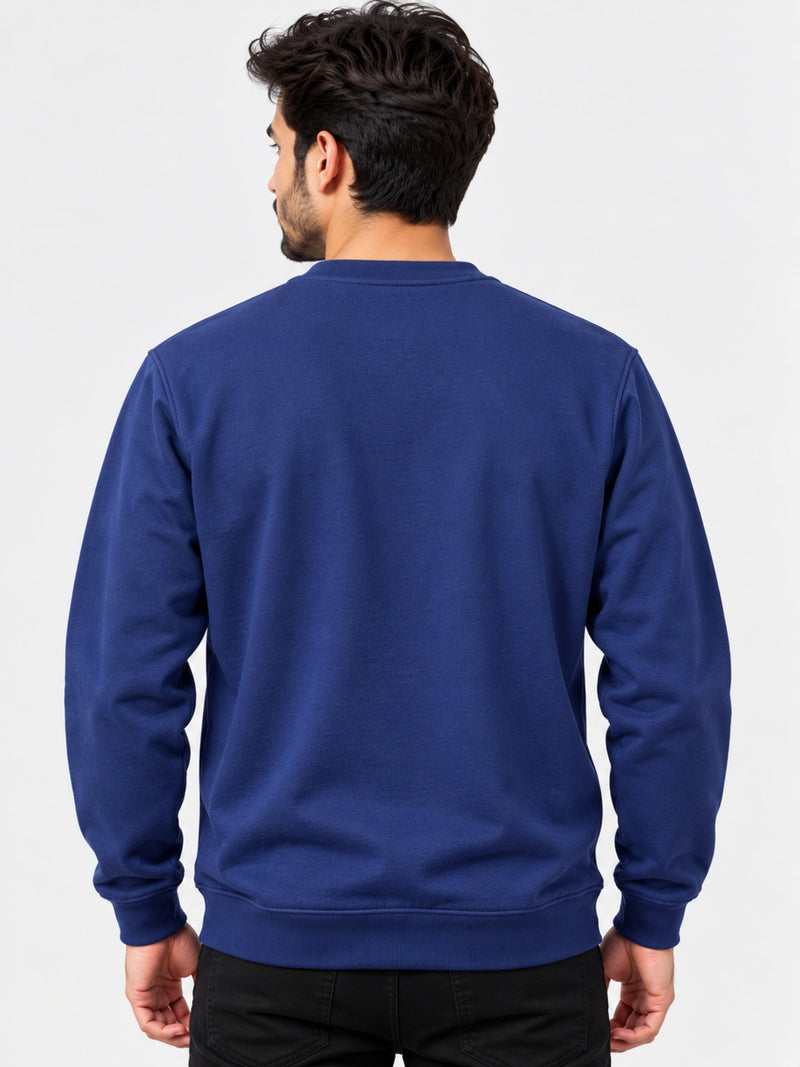 Signature Printed Fleece Sweat Shirt - Navy