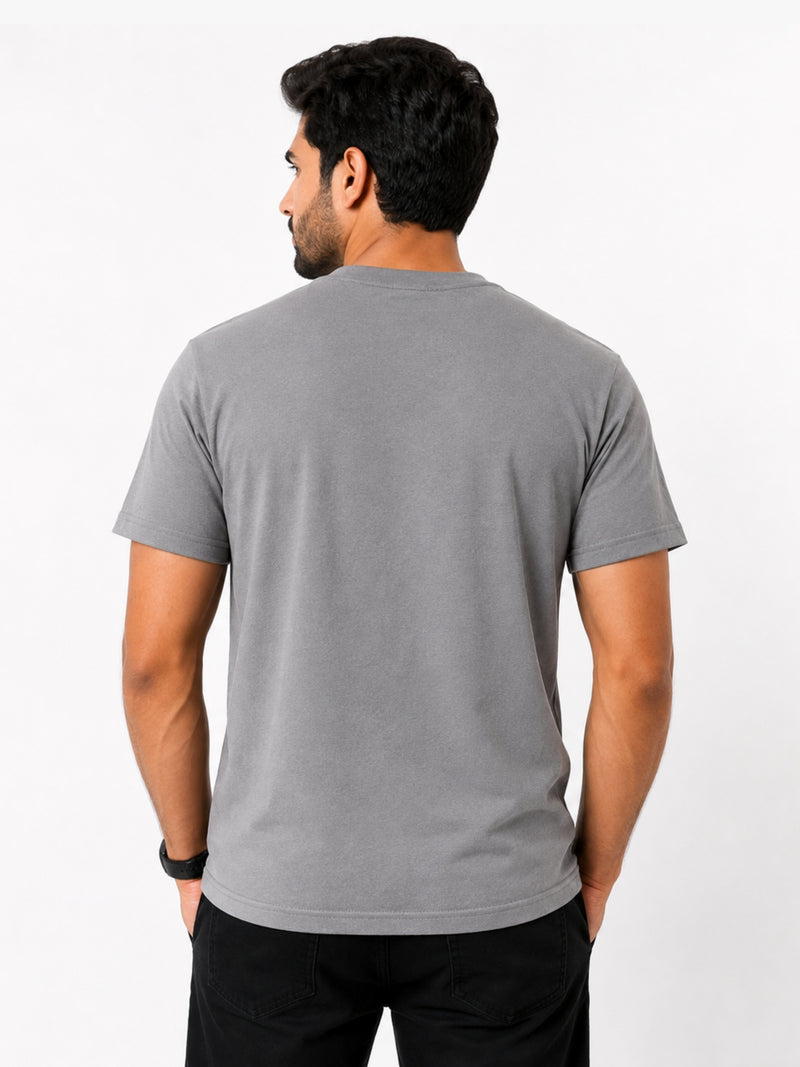 Men's Cut & Sew panel Tee Shirt - Gray, White & Black