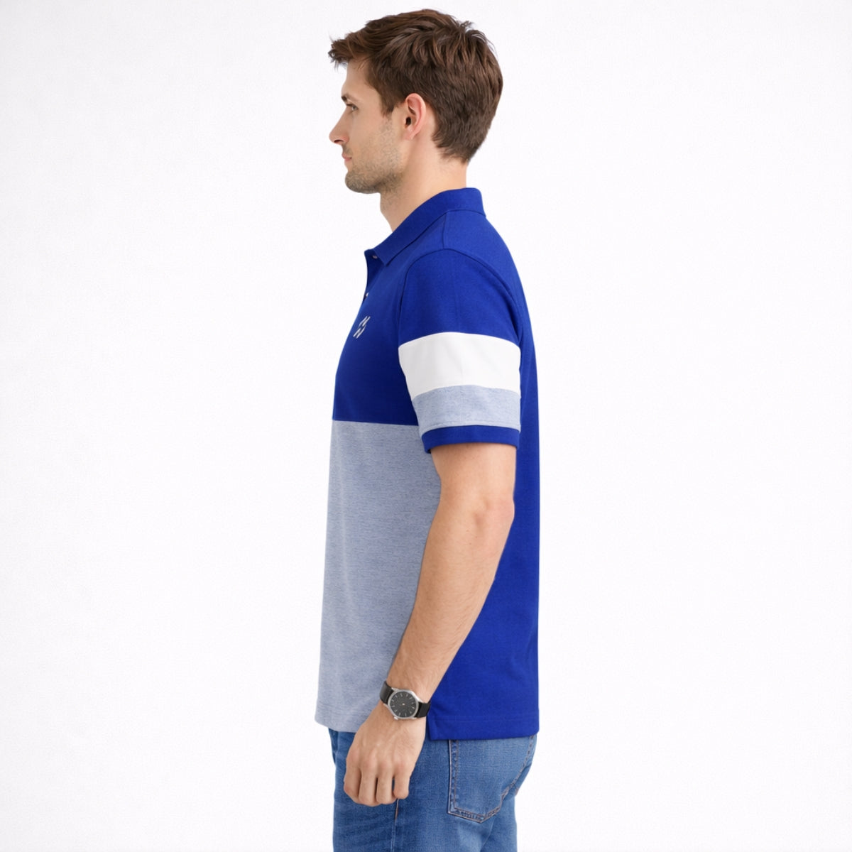 Men’s Premium Colorblock Polo Shirt – Royal Blue