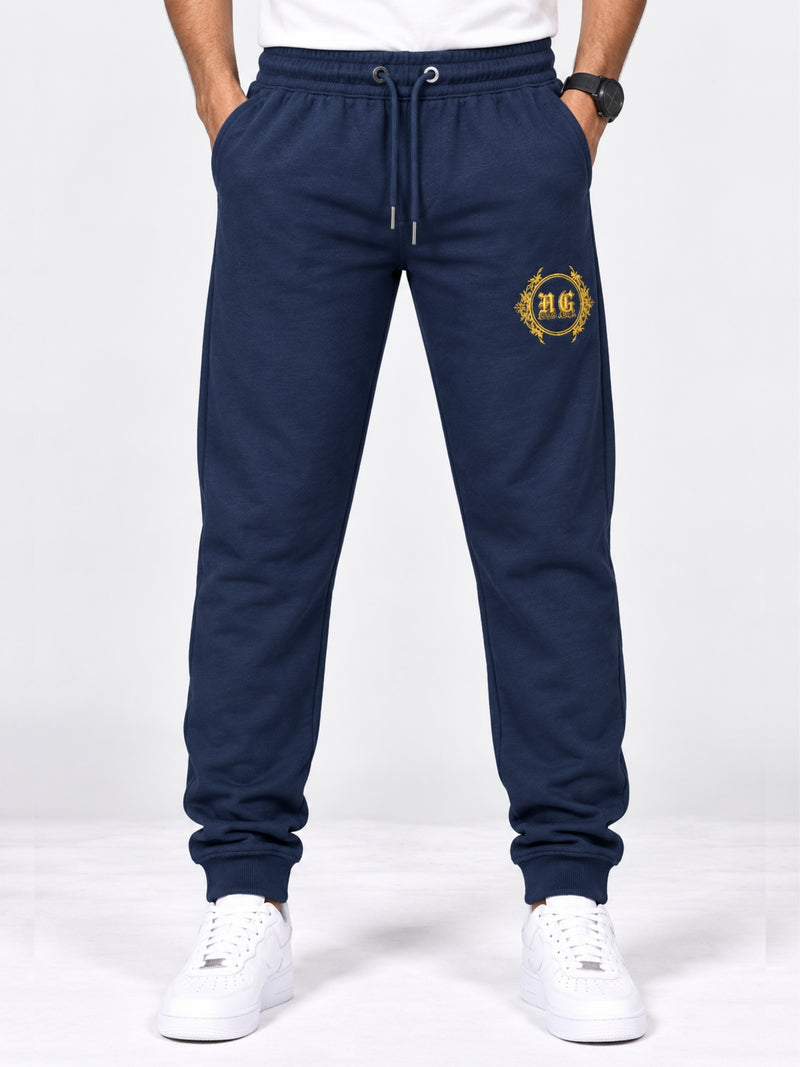 HG Signature Embroidered Close Bottom Trouser - Navy