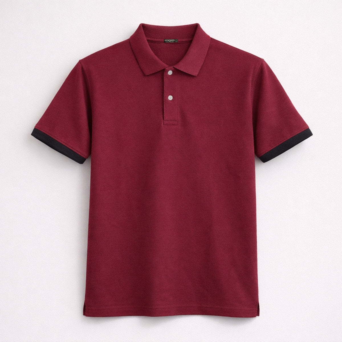 Men's Self Fabric Collar Classy Polo Shirt - Maroon