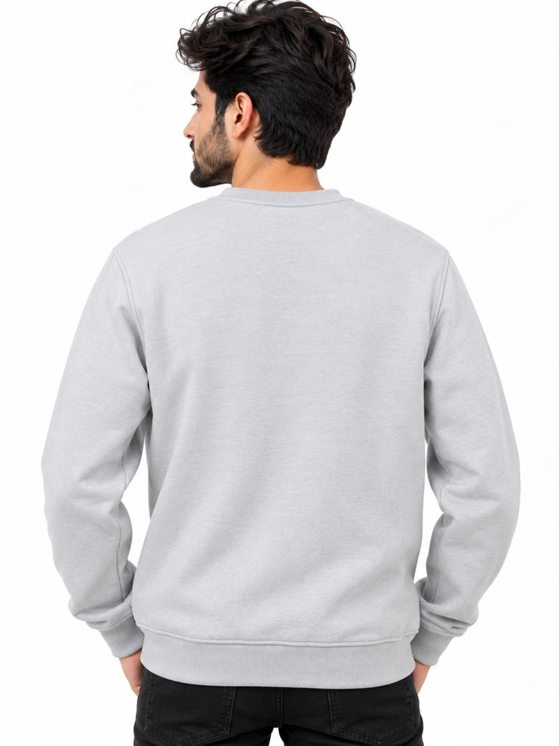 Sleek "Brooklyn" Printed Sweat Shirt - Ice Gray
