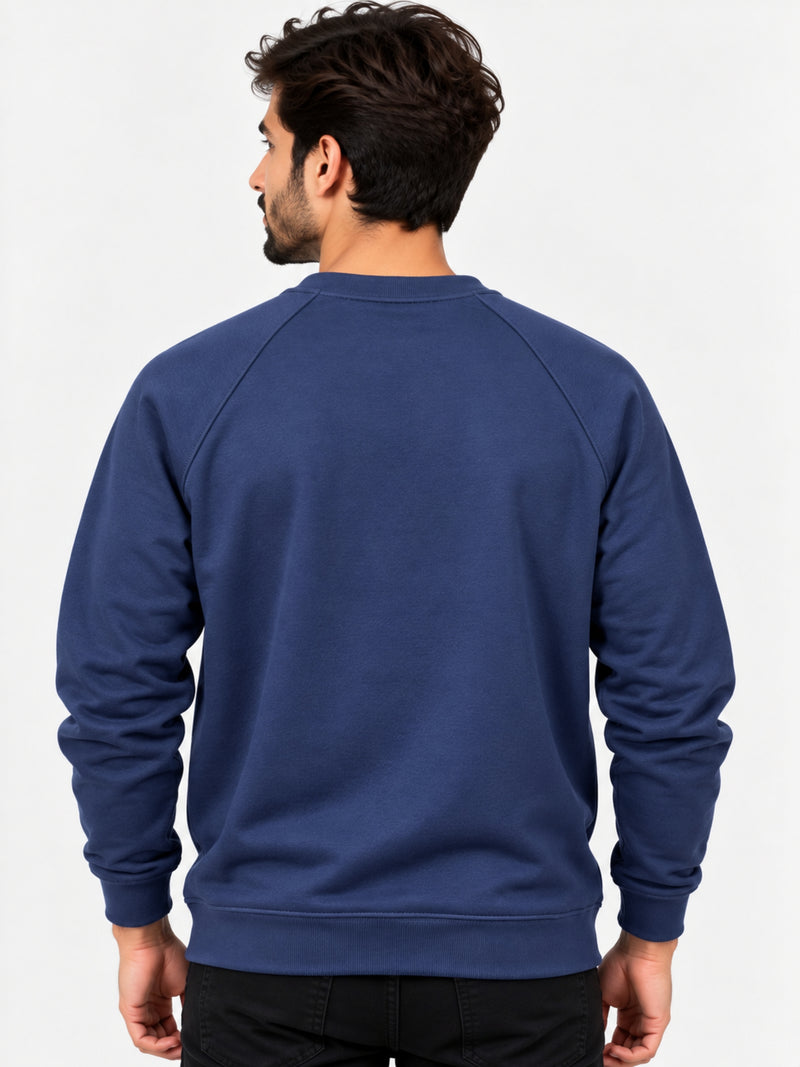 Men's "For The Adventure" Printed Sweat Shirt - Navy