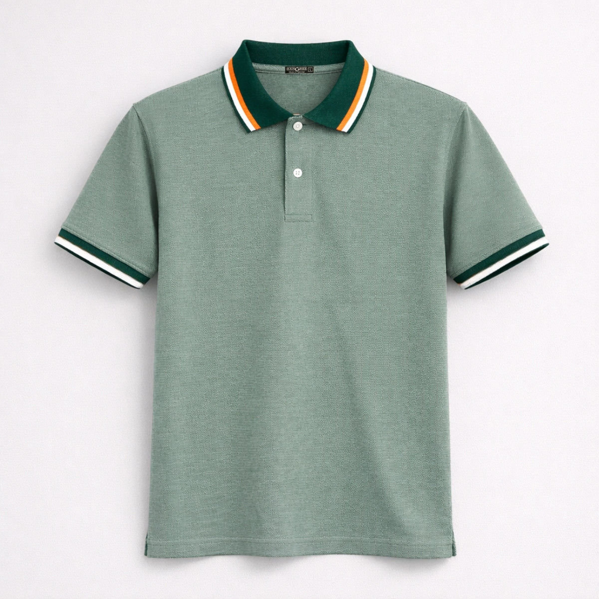 Men’s Premium Contrast Collar Polo Shirt – Spanish Green