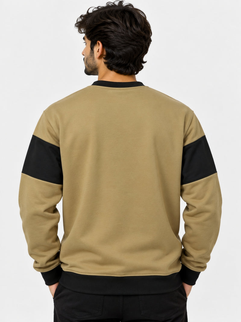Cut & Sew "Brooklyn" Printed Panel Interlock Sweat Shirt - Clay Creek