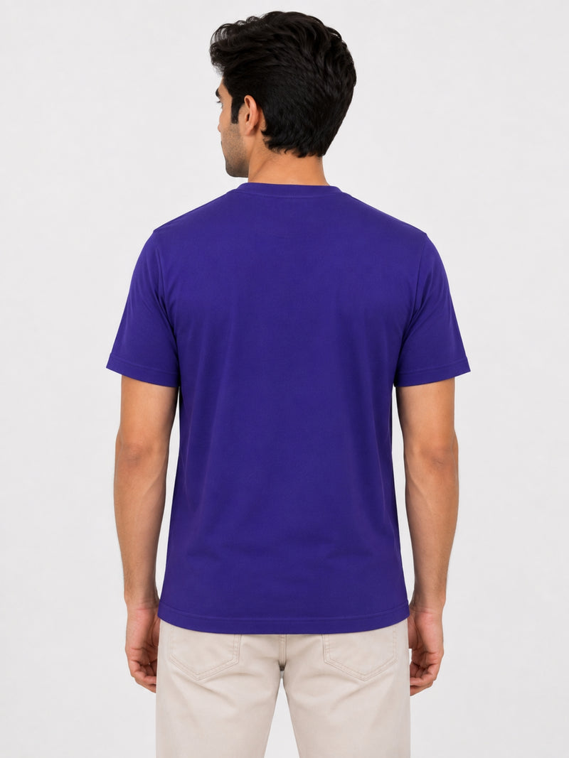 Men's Signature Emb. Round Neck Tee Shirt - Navy Blue