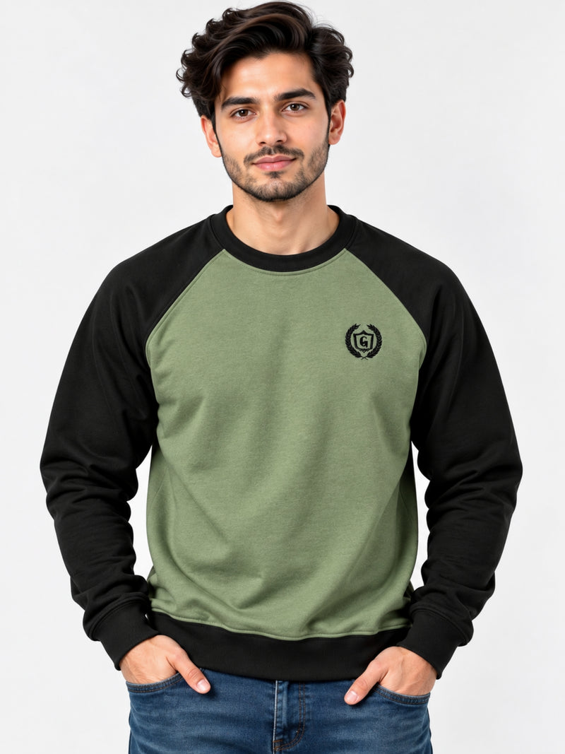 HG Signature Raglan Fleece Sweat Shirt - Hazel Green