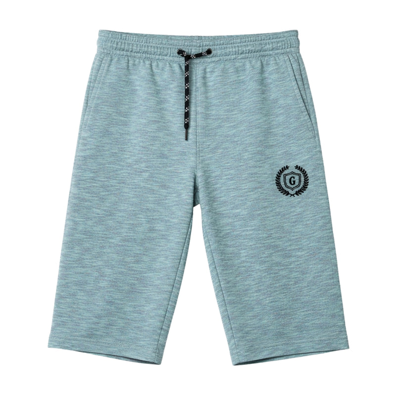 Men's Signature Emb. Melange Three Quarter Shorts - Sea Green