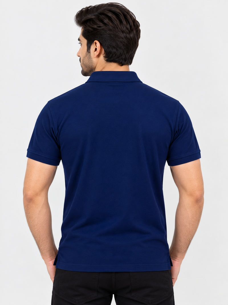 Navy Plain Polo Shirt Regular Fit