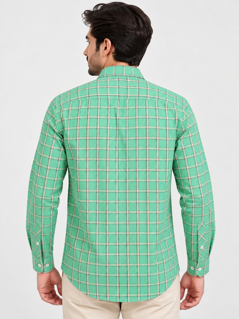 Men's Checkered Casual Shirt - Summer Green