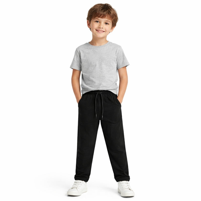 Unisex Kids Basic Casual Summers Trouser - Black
