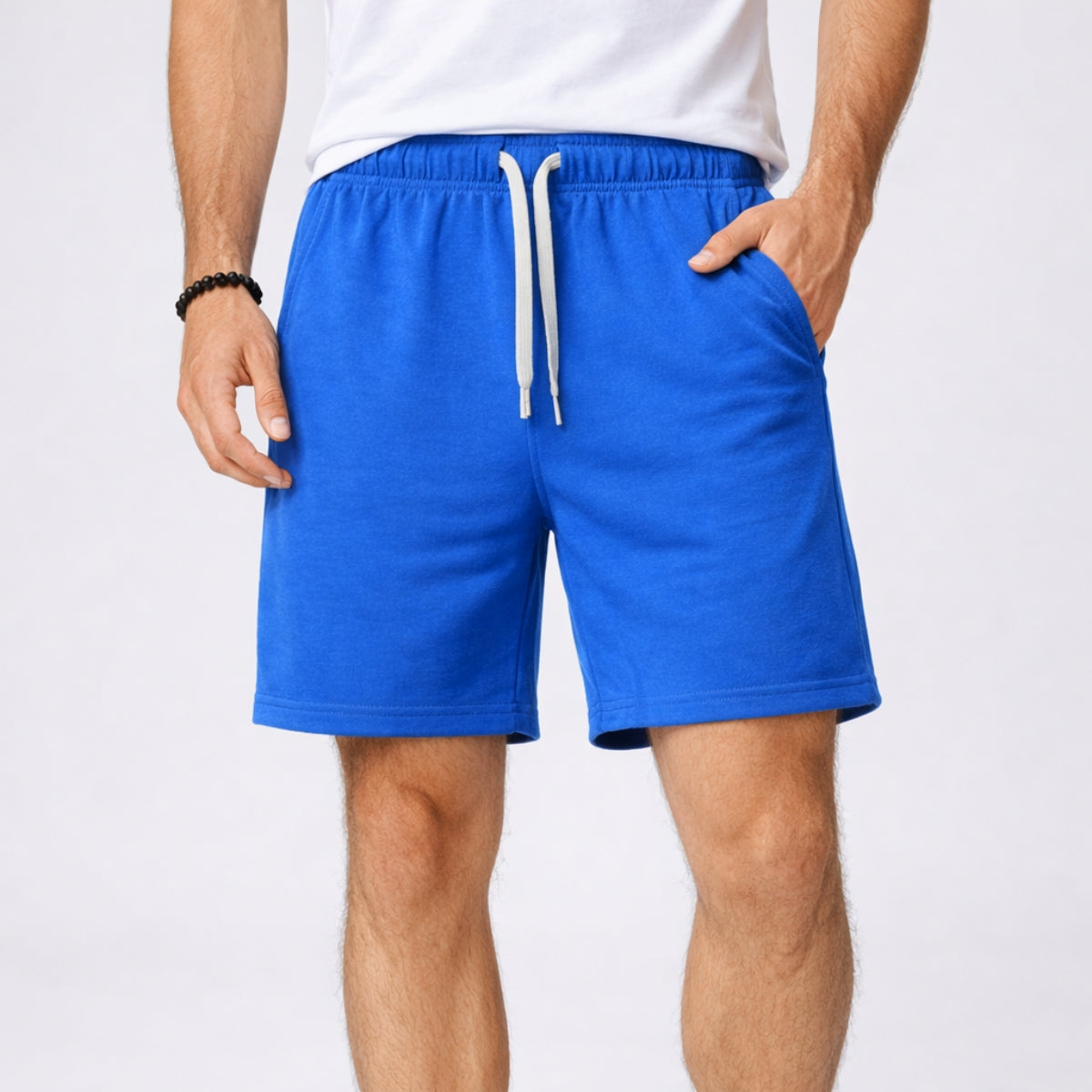 Men's Classic Casual Terry Two Quarter Shorts - Royal Blue