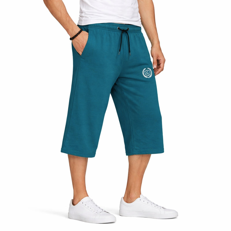 Men's Signature Emb. Three Quarter Shorts - Zinc