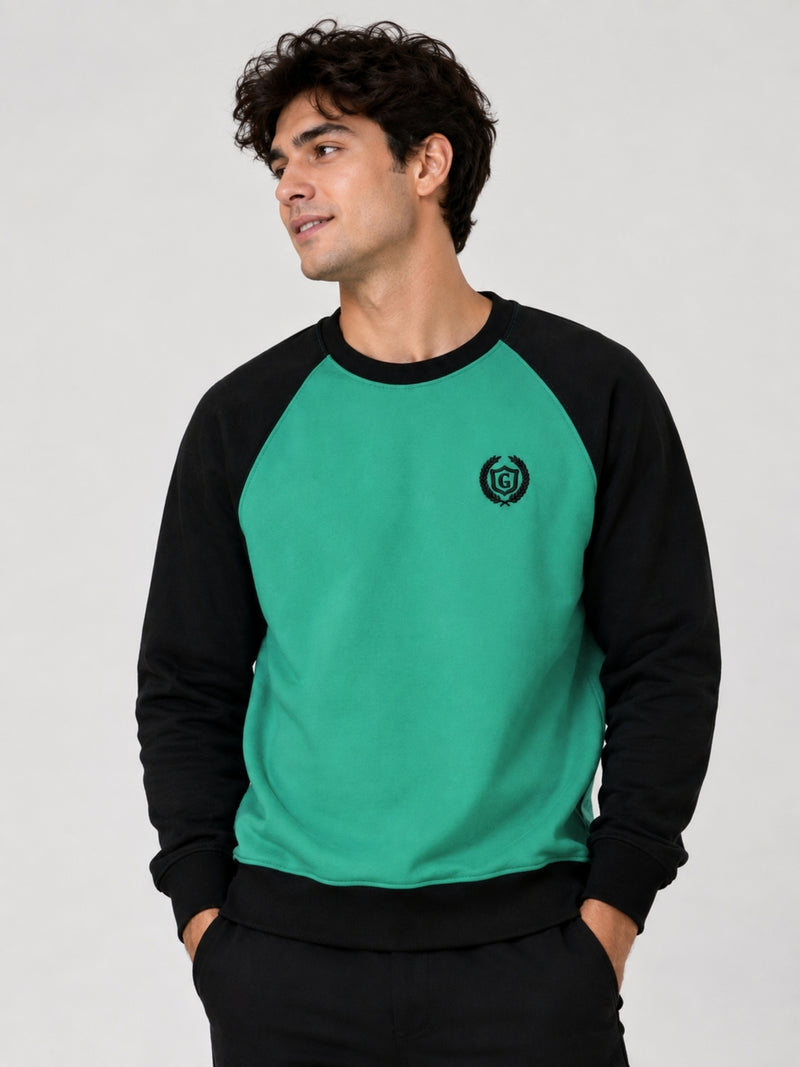 Hangree Signature Emb Fleece Sweatshirt - Elf Green Black