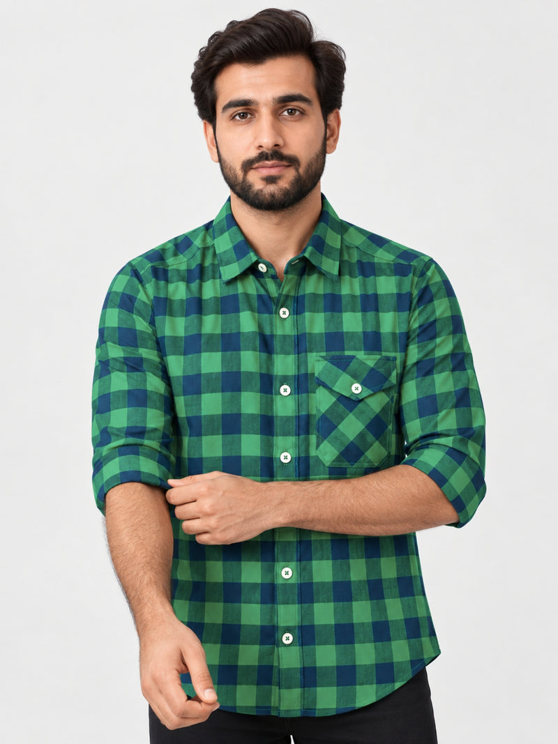 Men's Box Check Casual Shirt