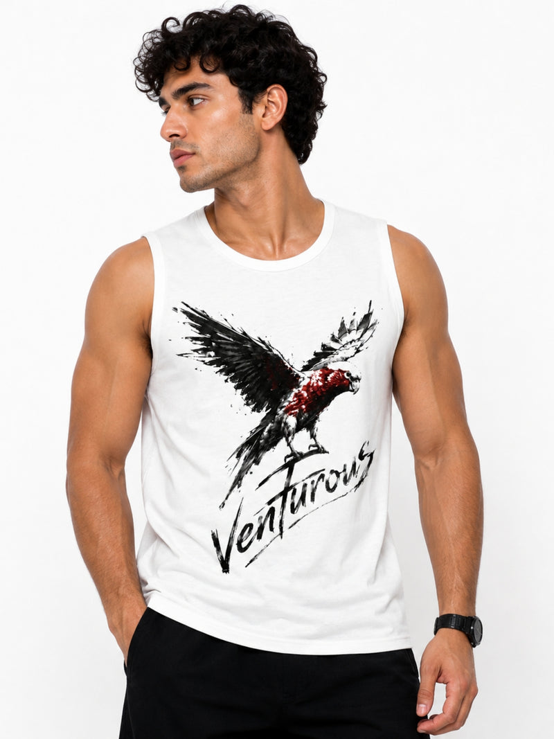 Men's Venturous Graphic Sleeveless Cotton Jersey Tank Top