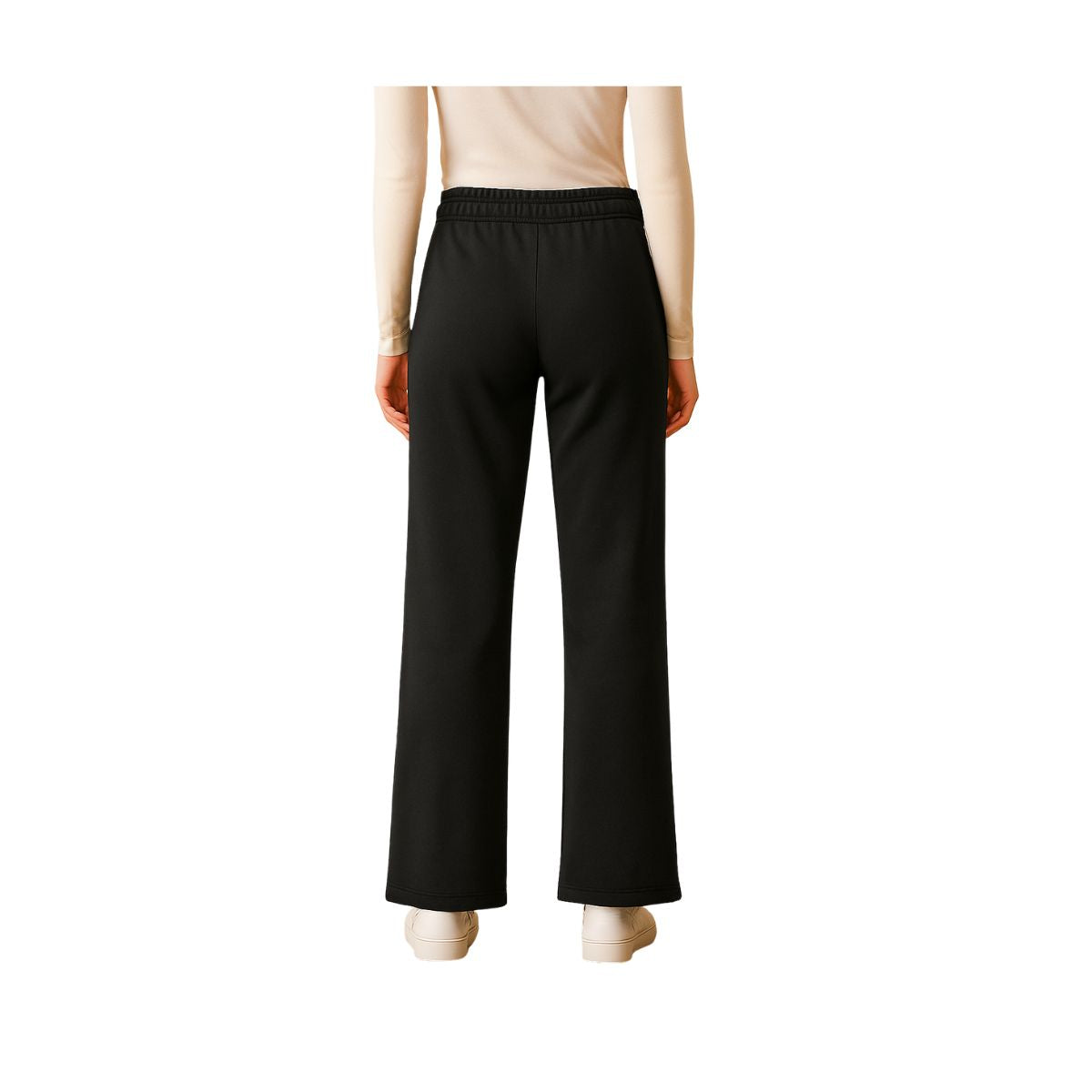 HG Soft Terry Straight Trousers for Women With Center Seam – Black