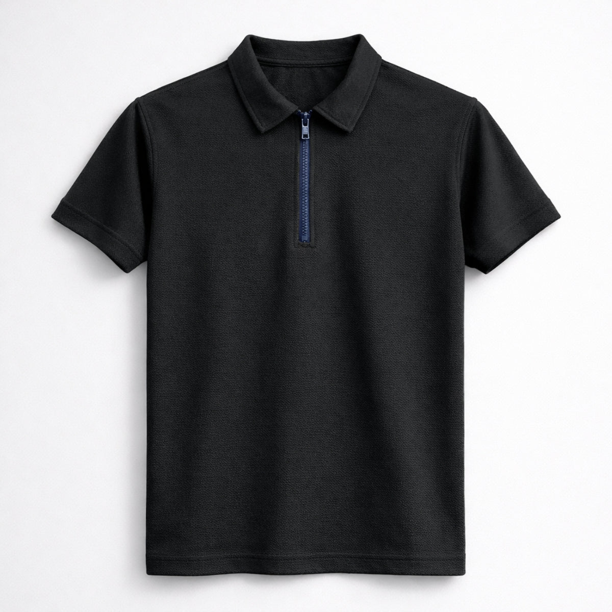 Men’s Premium Poly Wear Half-Zip Polo Shirt – Black
