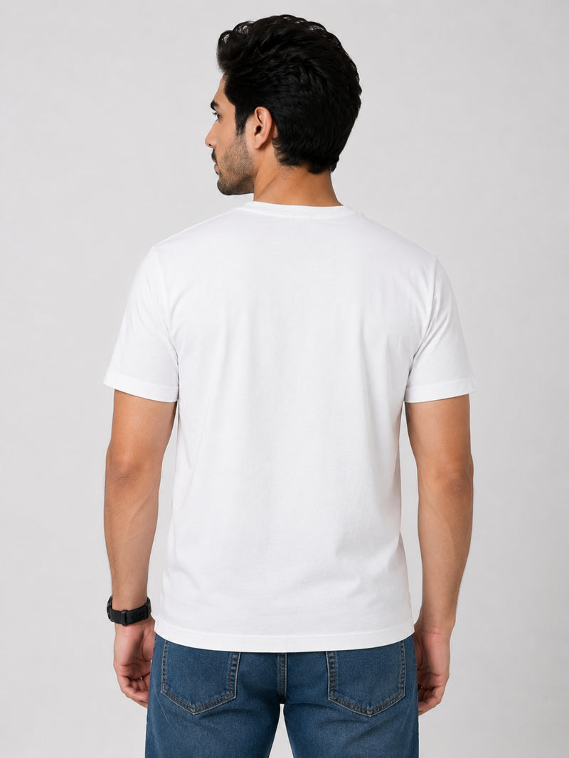 City Icon Embroidered Men Tee Shirt - White