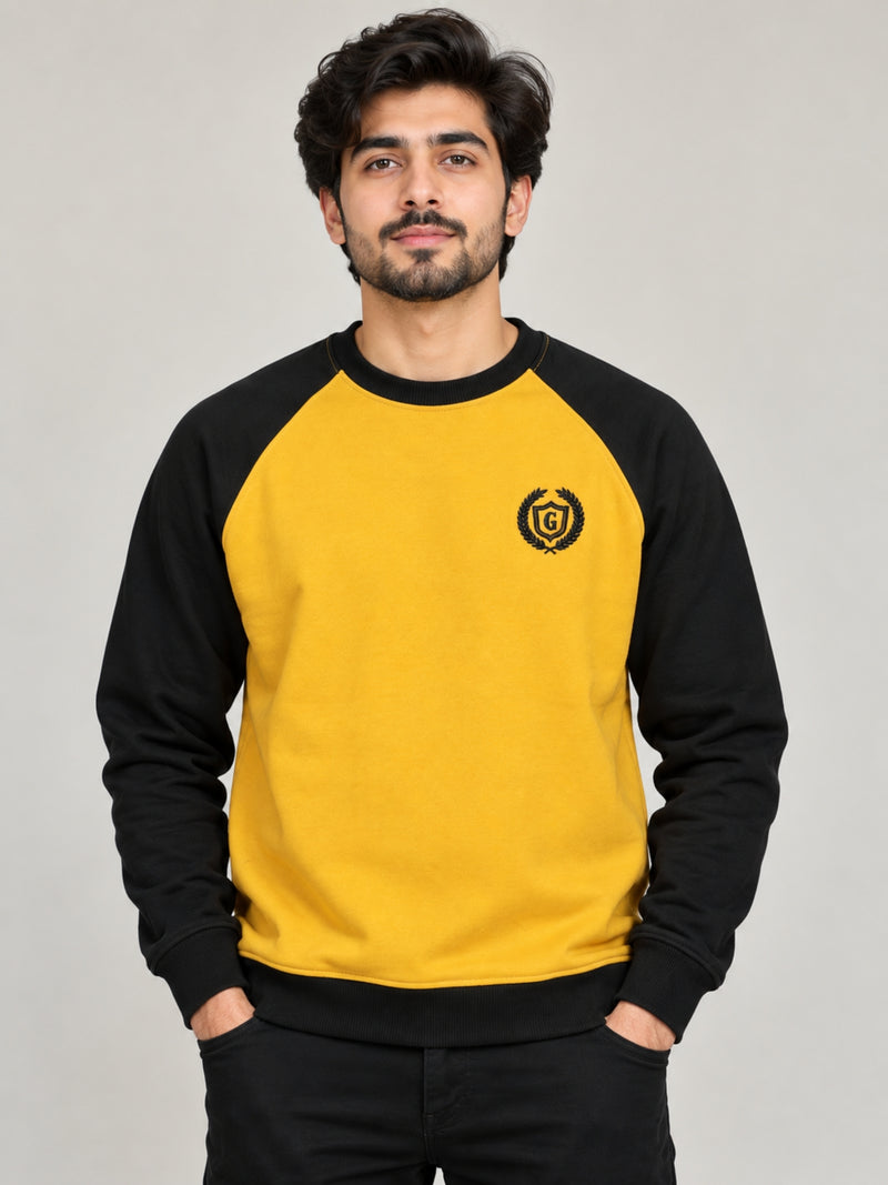 HG Signature Raglan Sweat Shirt For Men's - Yellow