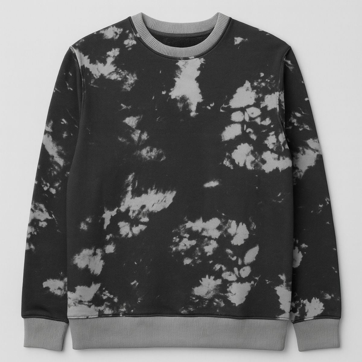 HG Tie N Die Style Prited Terry Sweat Shirt - Black Gray