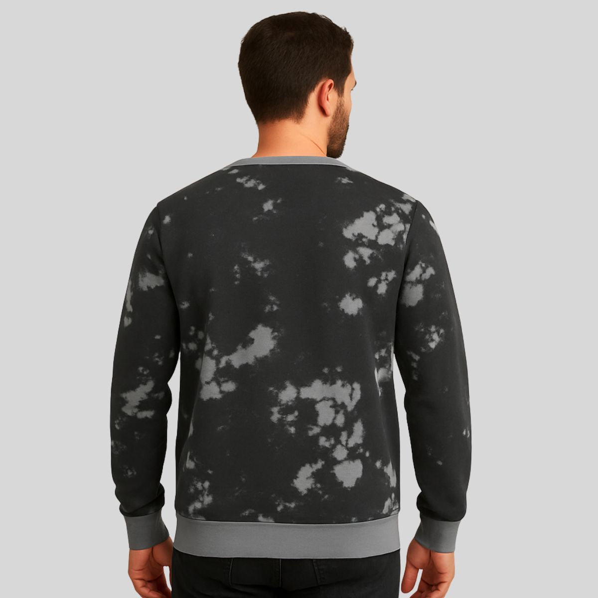 HG Tie N Die Style Prited Terry Sweat Shirt - Black Gray