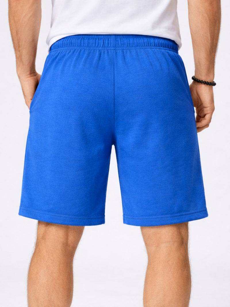 Men's Classic Casual Terry Two Quarter Shorts - Royal Blue