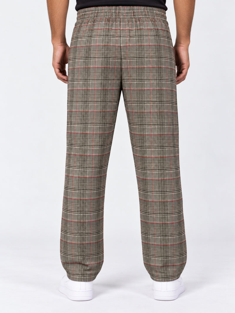 Men Casual Check Trouser - Brown