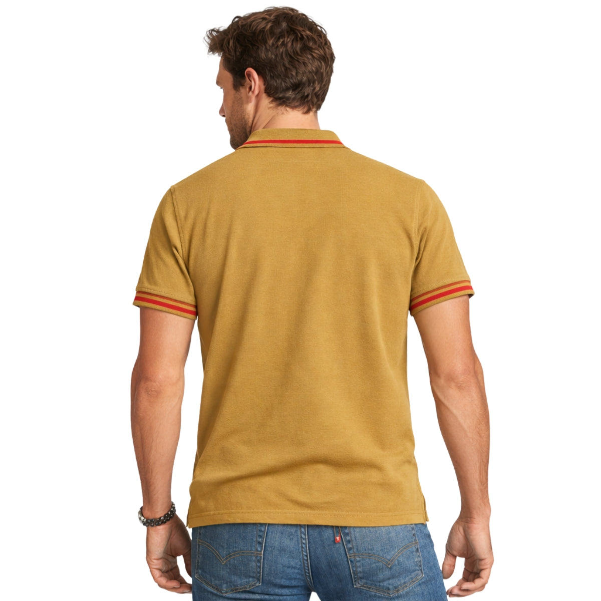 Men's Tipping Collar Classy Polo Shirt - Mustard