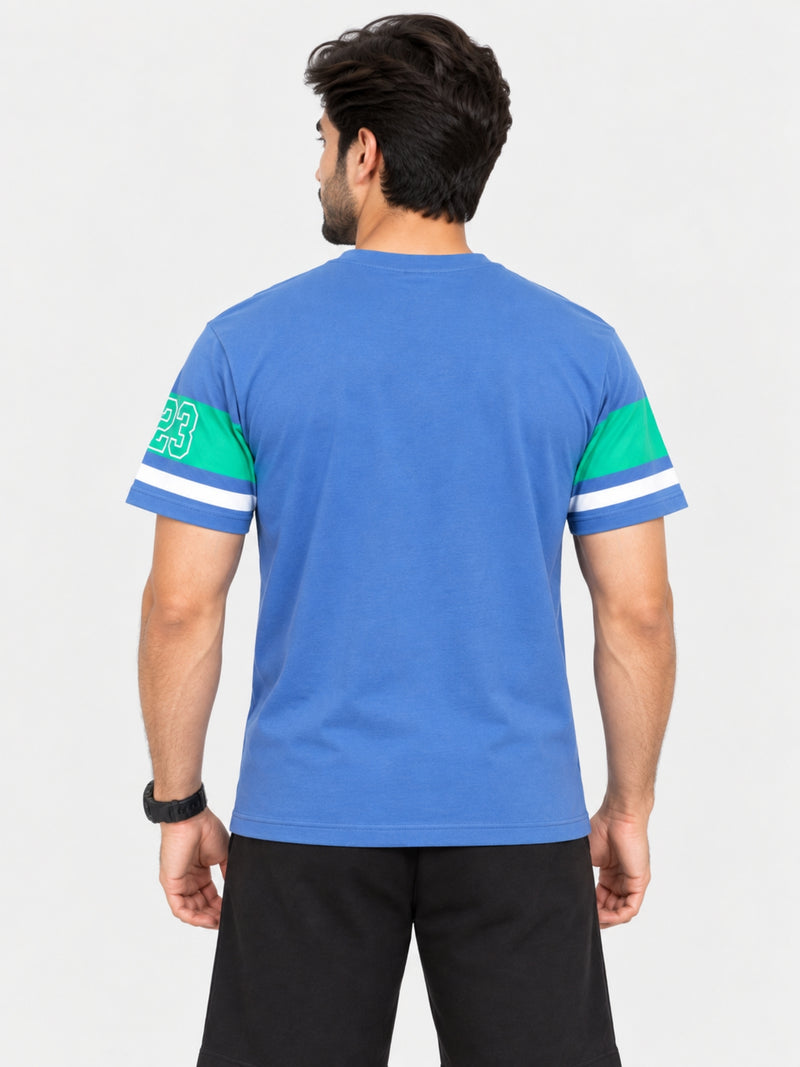 Branded Blue Printed Tee Shirt
