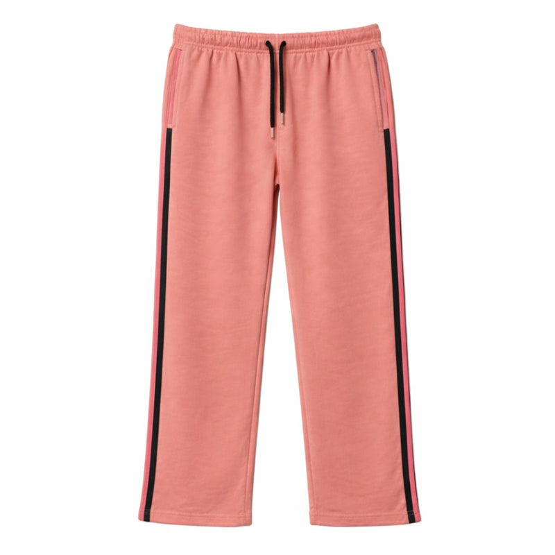 HG Women’s Relaxed Fit Terry Straight Trousers with Side Tape - Peach