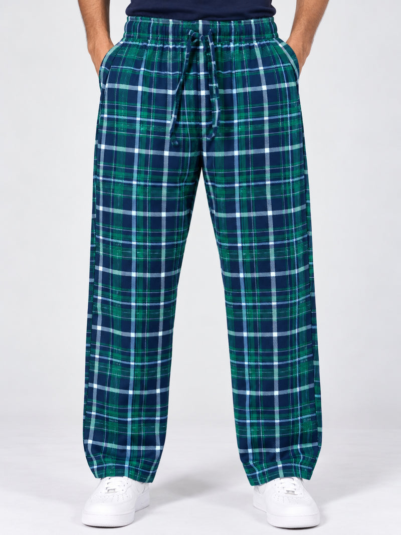 Men Casual Check Trouser - Green