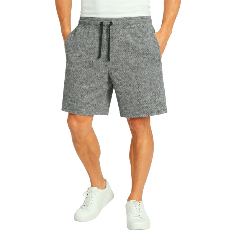 Men's Geometrical Pattern Zipper Pocket Two Quarter Shorts - Gunsmoke