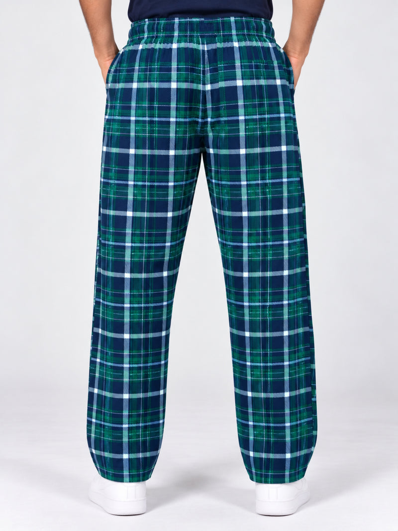 Men Casual Check Trouser - Green