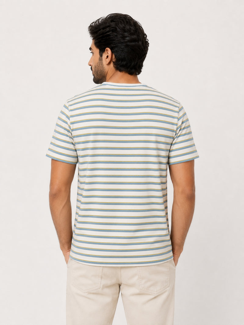Men Henley Tee Shirt - Striper