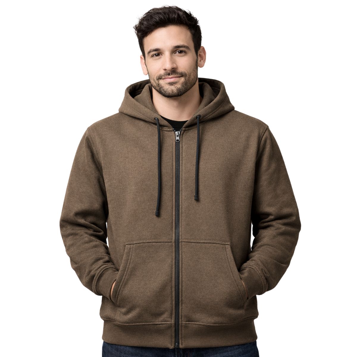 HG Classic Fleece Zip-Up Hoodie - Brown
