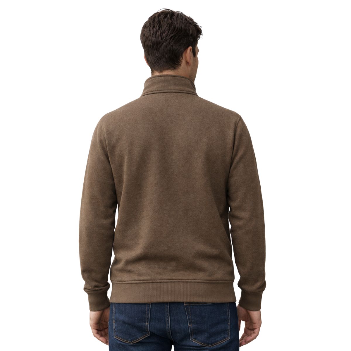 HG Men's Mockneck Fleece Zipper Jacket - Brown