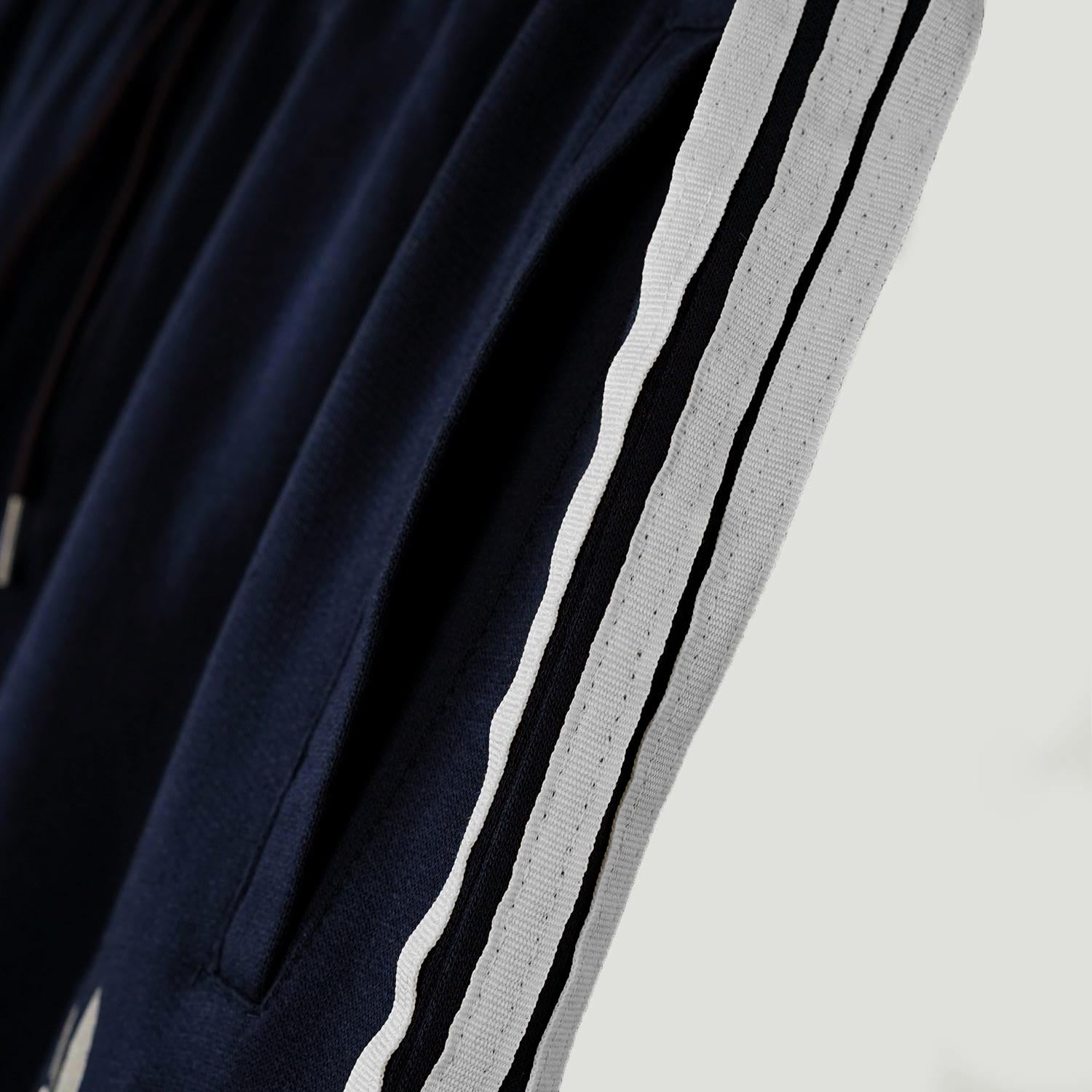 Men's Stylish & Trendy Side Sewed Stripes Trouser - Navy