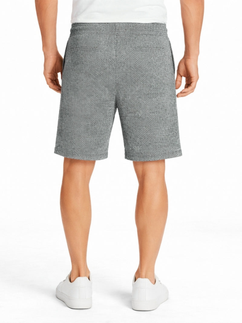 Men's Geometrical Pattern Zipper Pocket Two Quarter Shorts - Gunsmoke