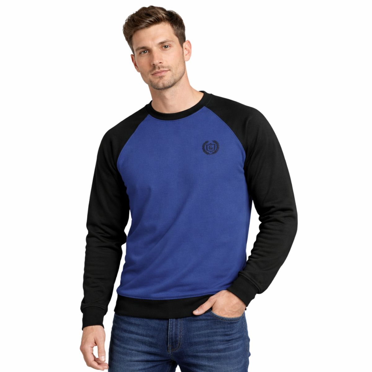 HG Signature Raglan Fleece Sweat Shirt - Royal Blue