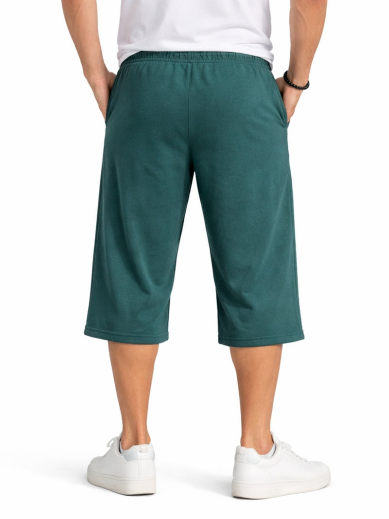Men's Basic Summer Essential 3 Quarter Shorts - Forest Green