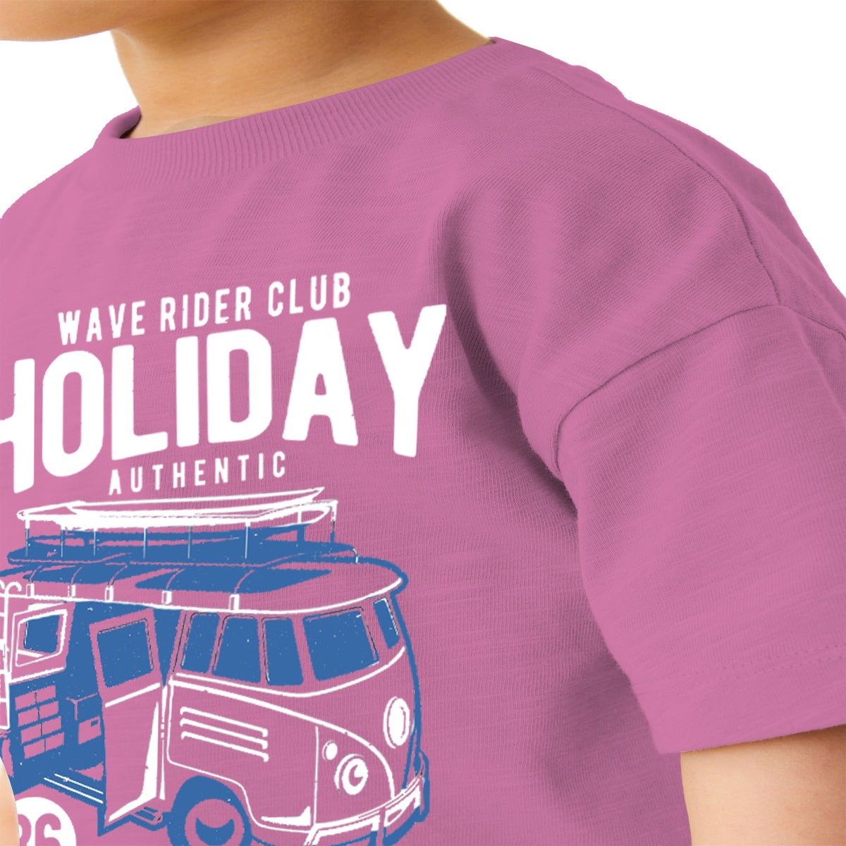 Boy's "HOLIDAY VAN" Printed Pink Tee Shirt